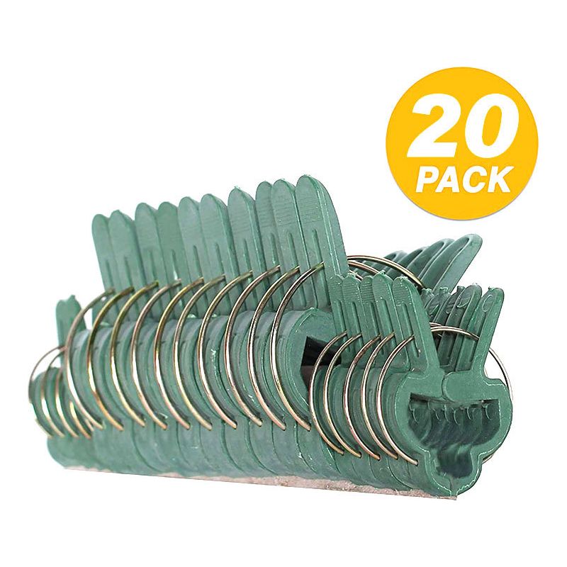 20 Pflanzenclips 4,5 Cm + 3 Cm, Dunkelgrüne Kunststoff-befestigungsclips, Stabile Clips Zur Befestigung Von Kletterpflanzen Zur Unterstützung Von Blumen, Obst Oder Gemüse In Gärten Oder Auf Landwirtsc