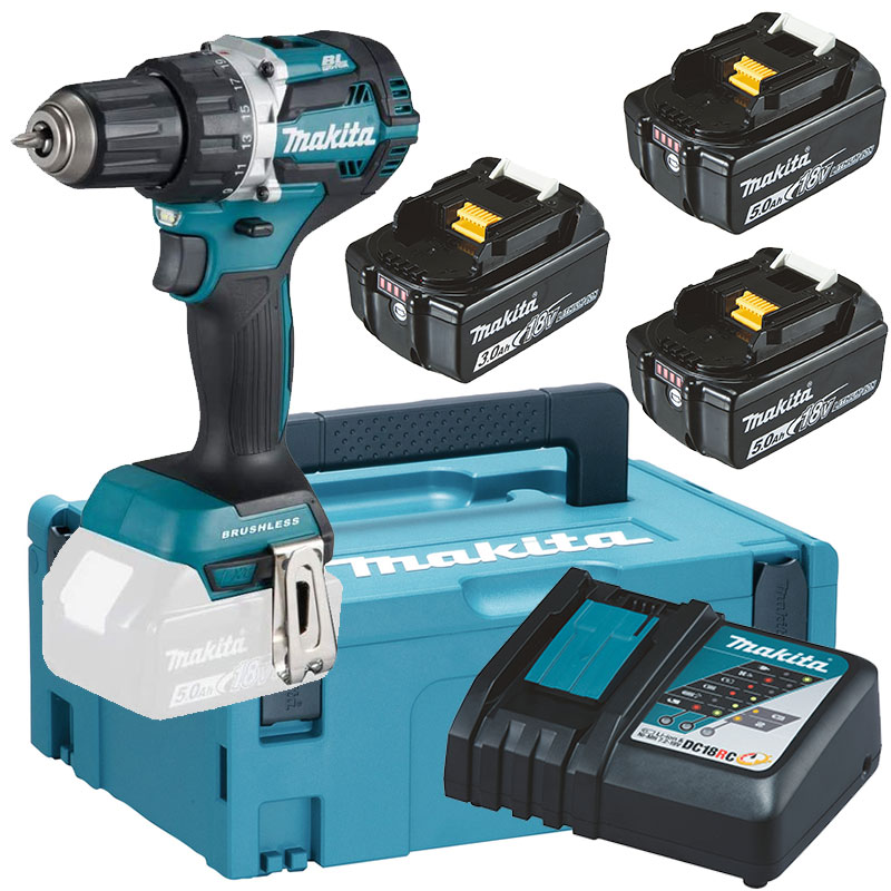 Bohrschrauber Bl 18v Lxt (2x5,0 Ah + 1 X3,0 Ah) In Makpac Makita Ddf484jx1