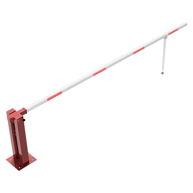 Schake Wegeschranken 4m + Pendelstütze, Bodenplatte zum Aufdübeln, für Vorhangschloß Stahlkonstruktion 120x80mm