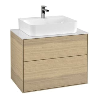 V&B Waschtischunterschrank Finion 80x60,3x50,1cm, Abd.-Pl. wh. m, Oa ven