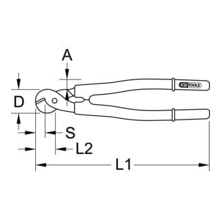 KS Tools Isolierte Drahtseil-Kabelschere, 600 mm, Schneidenlänge 17 mm
