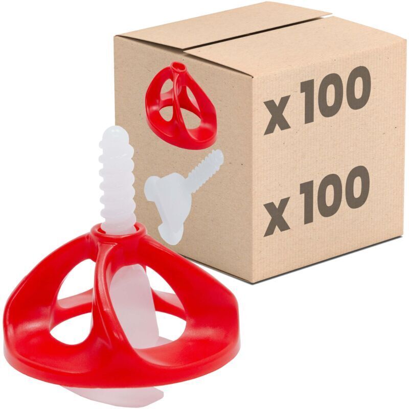 Fliesenverlegesystem, Montagehilfe-set, Fliesenwerkzeug, Ergonomisch – 3 Mm Set: 200 Teile, 100 Laschen + 100 Kappen