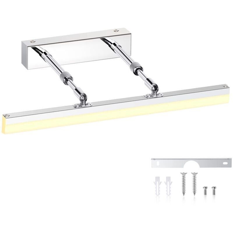 Led-badezimmerspiegelleuchte Ip44, 14 W, 1170 Lm, Verstellbarer Winkel, Moderne Innenleuchte Für Spiegelschränke, 6000 K, 60 Cm, Chrom