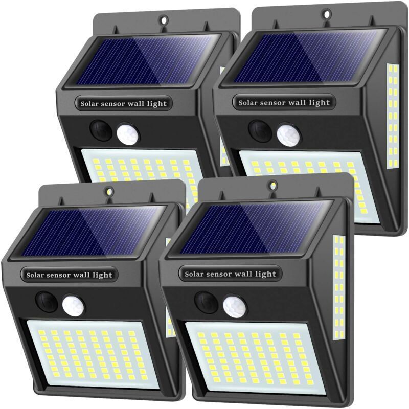 Solar-außenleuchte Mit Bewegungsmelder, 100 Leds, 1000 Lumen, 1200 Mah, Wasserdicht, Led-bewegungsmelder