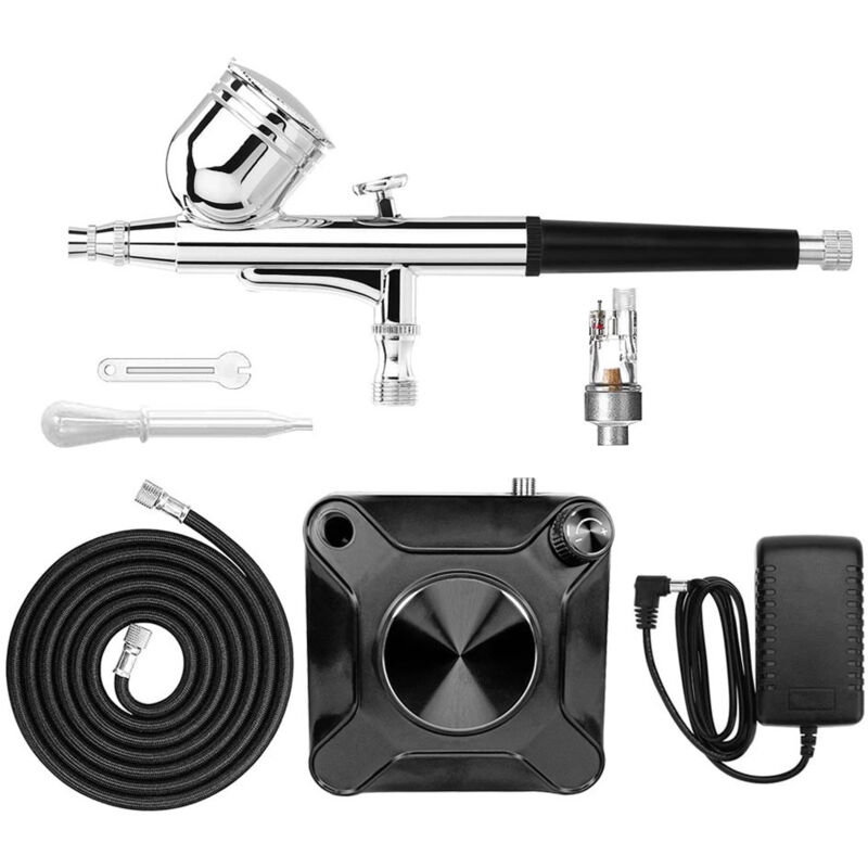 Airbrush-kompressor-set, Doppelwirkungs-airbrushpistole, Mini-luftkompressor Für Tattoo-maniküre, Bastelarbeiten, Spraydosen, Modellbau, Nageldesign, Tortenherstellung, Hobby-airbrush-set (hsa8k)