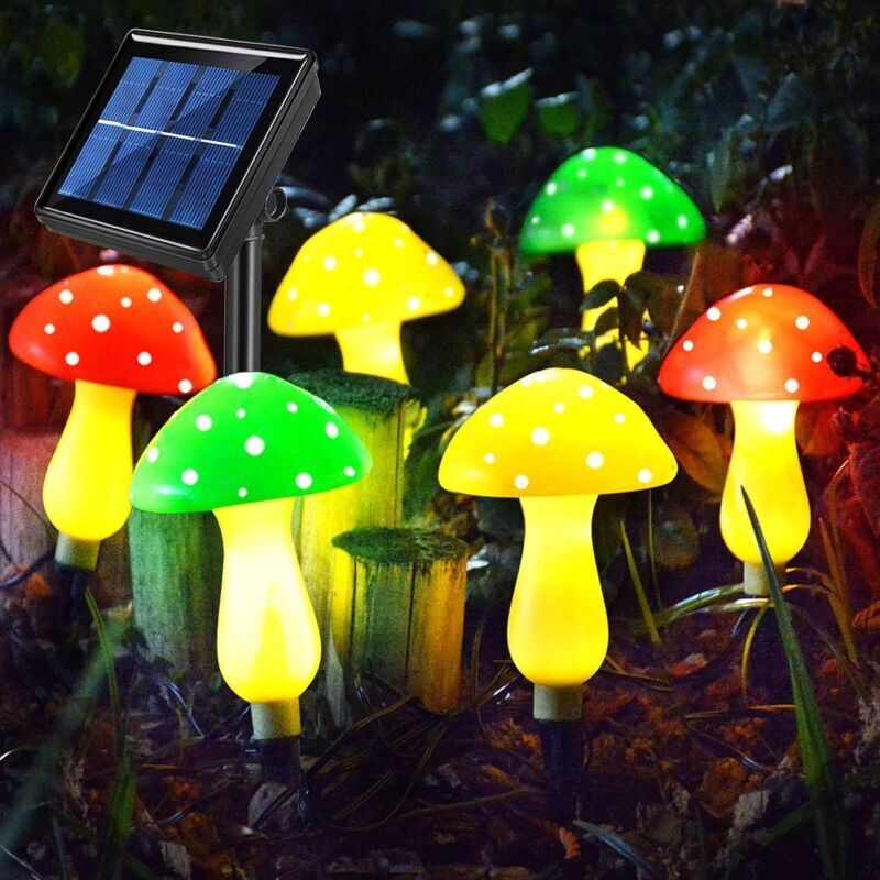 6er-set Solarbetriebene, Leuchtende Pilze Für Den Außenbereich, 8 Leuchtmodi, Wasserdicht, Solarbetrieben, Für Garten, Rasen, Einfahrt, Weihnachten, Gehweg, Zaun, Mehrfarbig