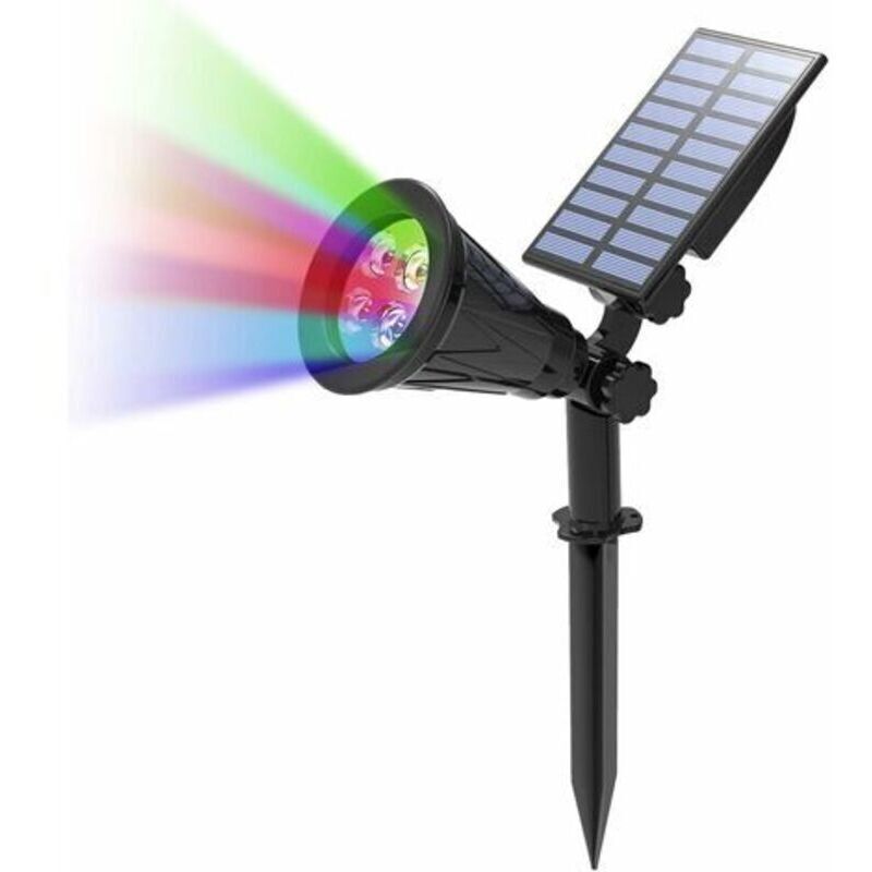 Wasserdichter 4-led-solarstrahler Für Den Außenbereich – Automatischer Farbwechsel – Landschaftsbeleuchtung Für Mehr Sicherheit – 180° Verstellbar – Schutzart Ip65