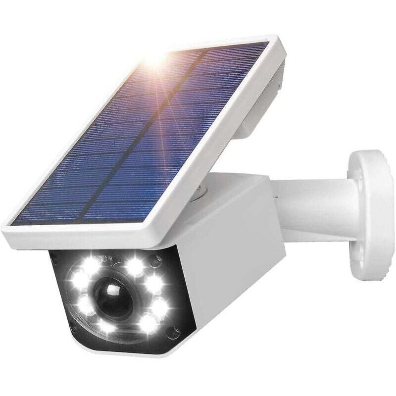 Attrappen-überwachungskameras Für Den Außenbereich Mit Bewegungsmelder Und 800 Lumen Starker, Solarbetriebener Leuchte Für Die Heimüberwachung, Wasserdicht (ip66), Weiß