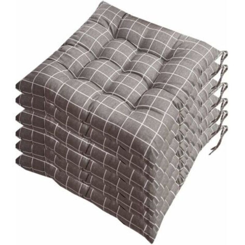 6er-set Stuhlkissen (40 X 40 Cm) – 50 % Polyester, 50 % Baumwolle – Maschinenwaschbar Bis 30 °c – Bequeme Kissen Für Drinnen Und Draußen