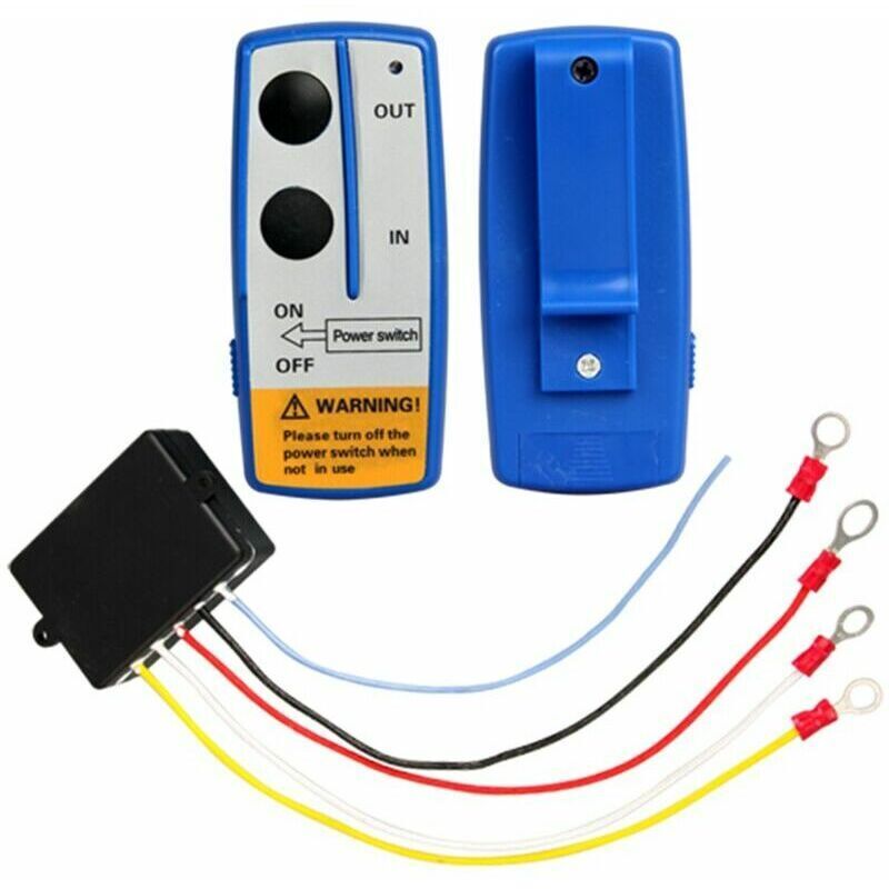 Seilwinden, 12v Funk-seilwindenfernbedienung, 12v 50ft Universal Funk-seilwindenfernbedienungsset Für Auto Und Lkw (2 Große Fernbedienungen Enthalten)