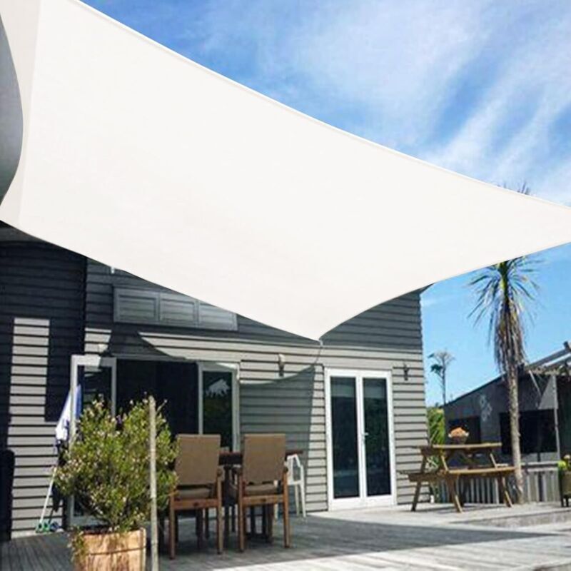 Rechteckiges Sonnensegel 5x5m Aus Atmungsaktivem Hdpe-gewebe Mit Uv-schutz Für Garten, Terrasse Und Balkon, Beige