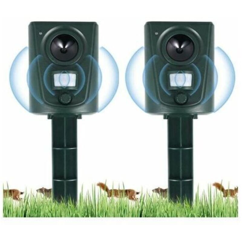 Ultraschall-katzen- Und Hundeabwehrgerät – Bewegungsmelder (30 M Reichweite) – Wasserdicht Und Wetterfest – Einfache Installation Mit Erdspieß
