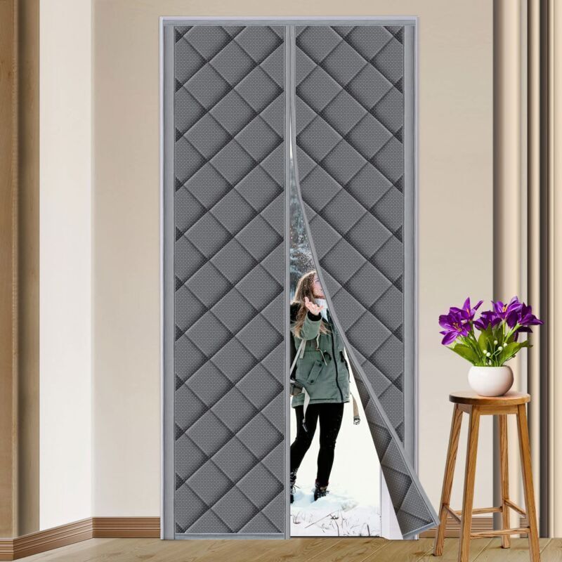 Magnetischer, Wärmeisolierender Türvorhang (90 X 210 Cm) – Wasserdichtes Oxford-gewebe – Kälte- Und Schalldämmend Für Balkon Und Wohnzimmer