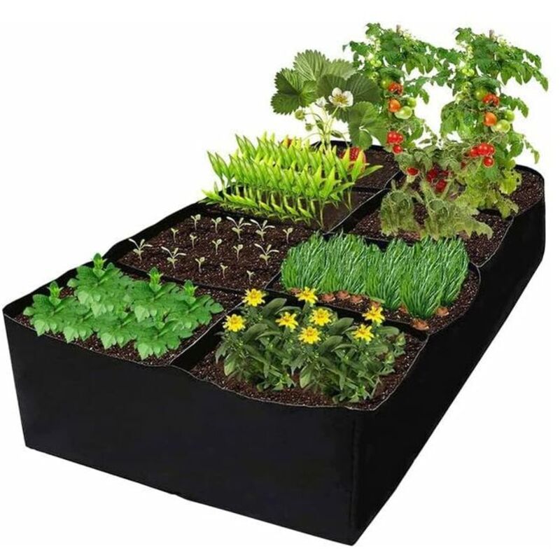 486-liter-pflanzsack – 8 Fächer Aus Vliesstoff – Ideal Für Tomaten, Paprika Und Karotten – Atmungsaktiv Und Wiederverwendbar