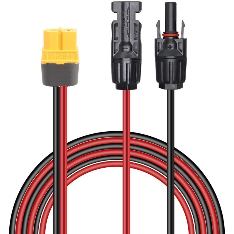 Solarmodul-anschlusskabel Auf Xt60 12awg-adapterkabel, Für Tragbare Solarmodul-kraftstationen/solargeneratoren In Wohnmobilen, 1,5 M (4,9 Fuß)
