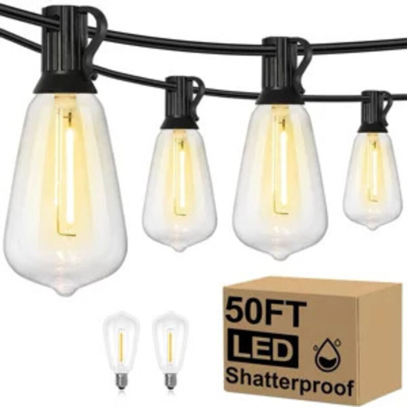 15 M Lange Lichterkette Für Den Außenbereich Mit 25+2 Led-lampen, Gartenbeleuchtung Für Terrasse, Pergola Und Balkon, Mit Europäischem Stecker