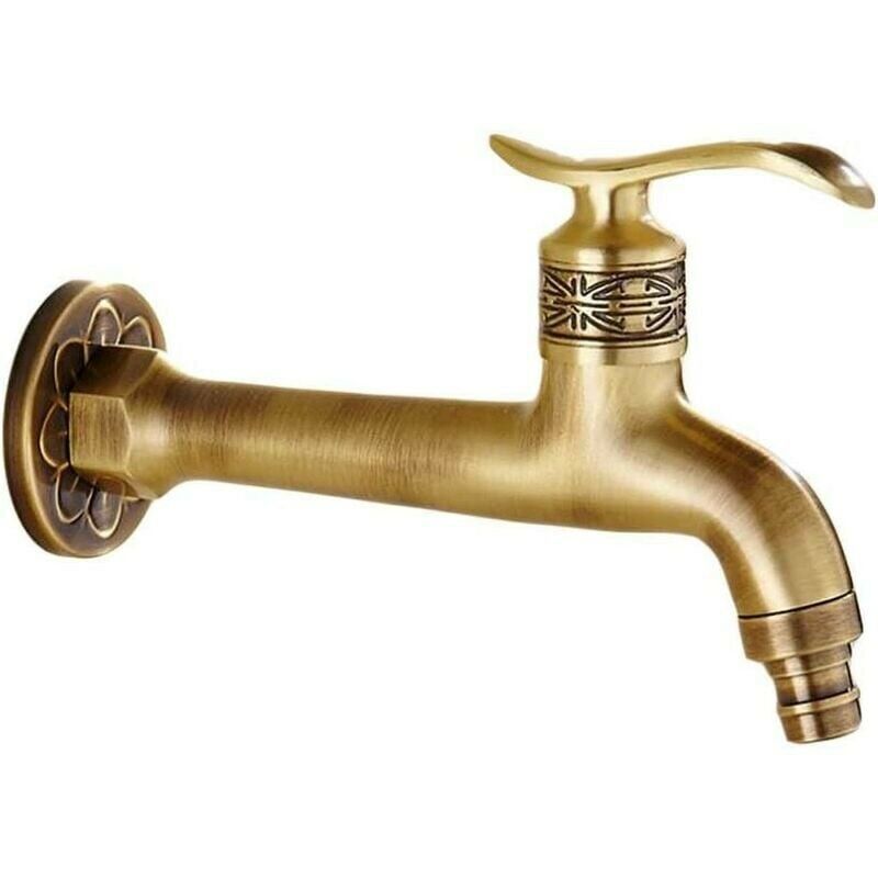 Antike Messingarmatur Mit Hebelgriff – G1/2 – 30 % Wasserersparnis – Handgeschnitztes Design – Optimierter Wasserdurchfluss