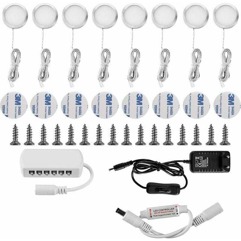 16-w-led-unterbauleuchte – 8er-pack – 2000 Lumen – Kaltweiß (6000 K) – Einfache Montage – Für Schränke Und Vitrinen