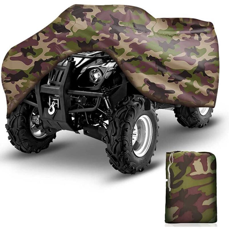 Schutzhülle Für Quad 190t – Wasserdicht Und Uv-beständig – Abmessungen: 256 × 110 × 120 Cm – Tarnmuster – Einfache Montage