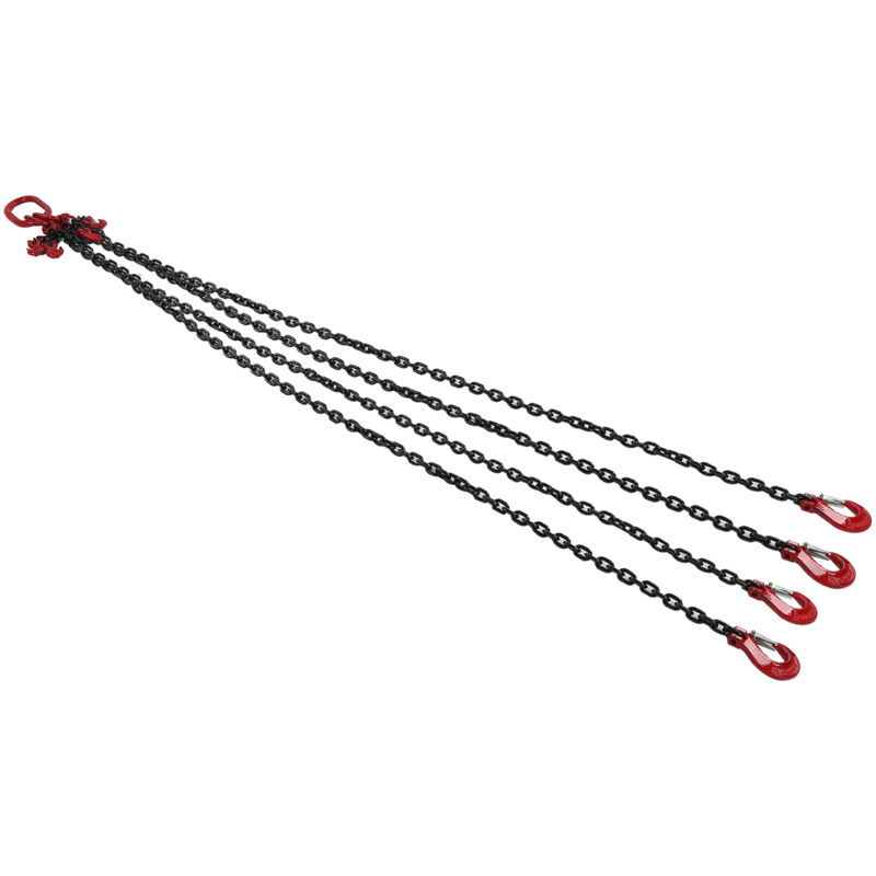 Schwerlast-hebekette, 2 Meter, 1 Tonne, 6 Mm Verstellbare Hebekette Mit 4 Haken Für Bergwerke, Häfen, Gebäude, Stahlwerke, Kranbetriebe
