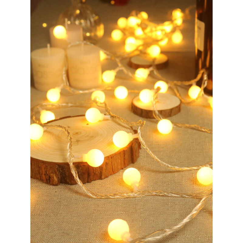 Lichterkette Für Den Außenbereich, 10 M, 80 Leds, Batteriebetrieben, Ip65 Wasserdicht, Schlafzimmer, Weihnachtsdekoration (warmweiß)