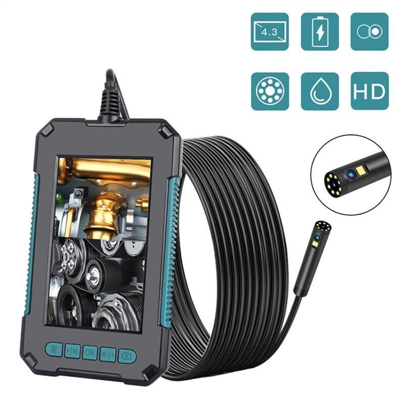 Wasserdichte Ip67-inspektionskamera Mit 1080p-hd-auflösung – 8 Mm Flexibles, Halbstarres Kabel – 4,3-zoll-bildschirm – 8 Led-leuchten Für Beengte Räume