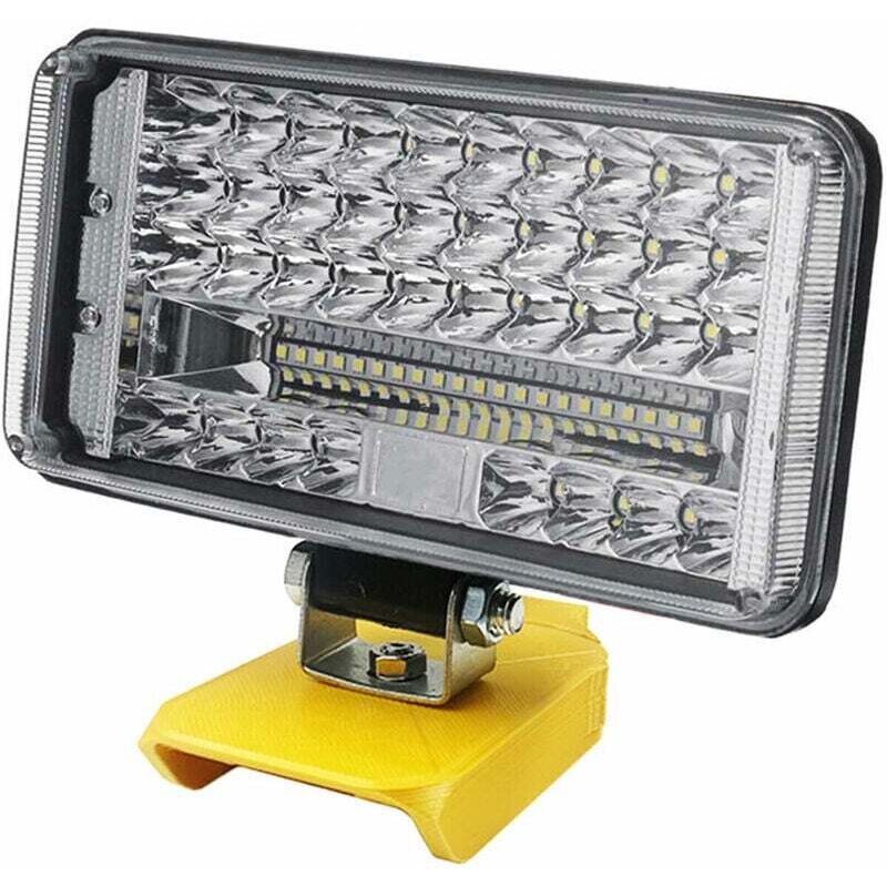 Wiederaufladbare Led-taschenlampe (204 W, 8600 Lm) – Kompatibel Mit Dewalt Xr 18v/20v-akkus – 130° Drehbarer Lampenkopf Für Gezielte Ausleuchtung