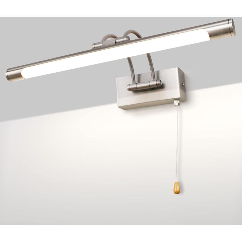 8w Ip44 Led-wandleuchte – Badezimmerbeleuchtung Aus Edelstahl – Sanftes 3000k Licht – 270° Verstellbarer Arm Für Bilder Und Vitrinen