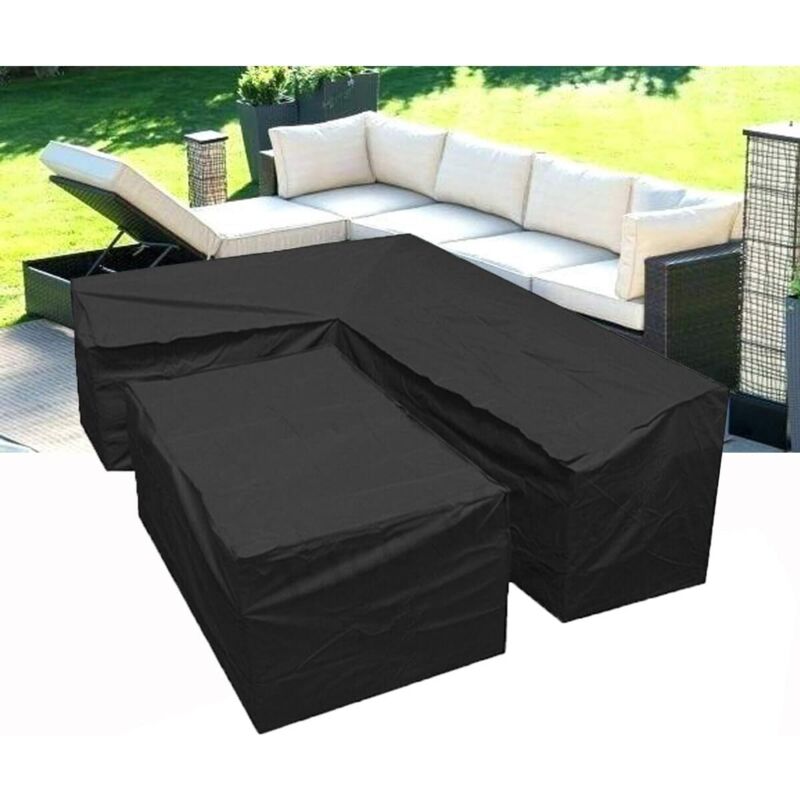 Schutzhülle Für L-förmiges Gartensofa 286x286x82cm – Uv-beständiges 210d Oxford-gewebe – Verstellbare Kordelzüge