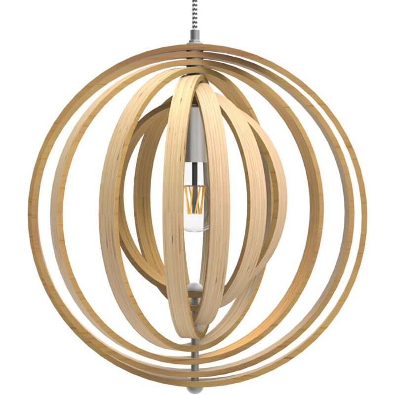 Led-deckenleuchte Aus Holz, Moderner Vintage-stil, Kugelförmiger Kronleuchter Mit Verstellbaren Holzleisten, Geeignet Für Restaurants, Schlafzimmer, Wohnzimmer, Badezimmer, Cafés Und Küchen.