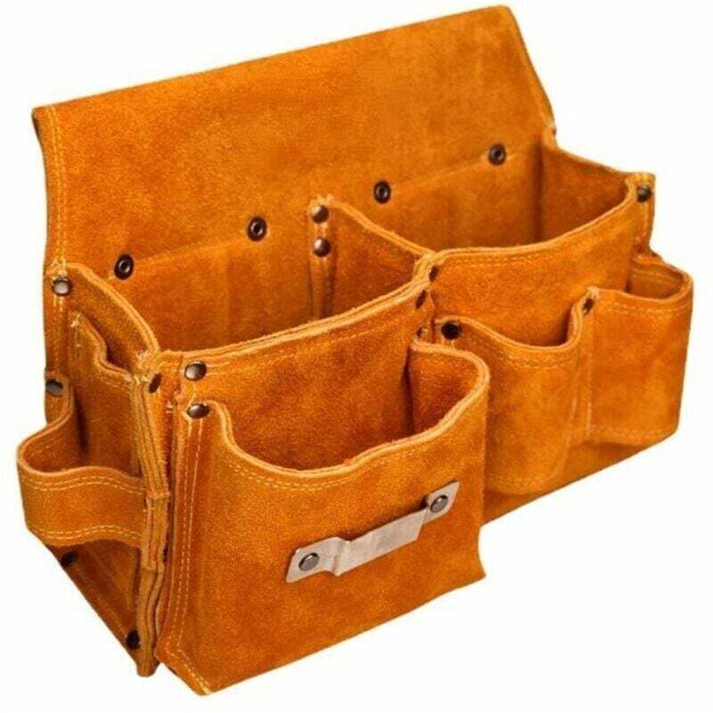 Werkzeugtasche Für Schreiner Aus Wildleder – Maße: 26 X 9 X 18 Cm – Zwei Werkzeugtaschen – Für Schreiner- Und Bauarbeiten