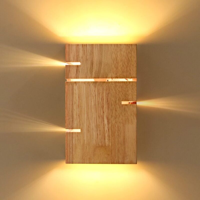 Wandleuchte Aus Holz Für Den Innenbereich, Vintage-wandleuchte Für Schlafzimmer E27, Retro-wand-nachttischlampe, Warmweißes Led-licht 3000k, Wandleuchte Für Schlafzimmer, Wohnzimmer, Café, Flur (mit L