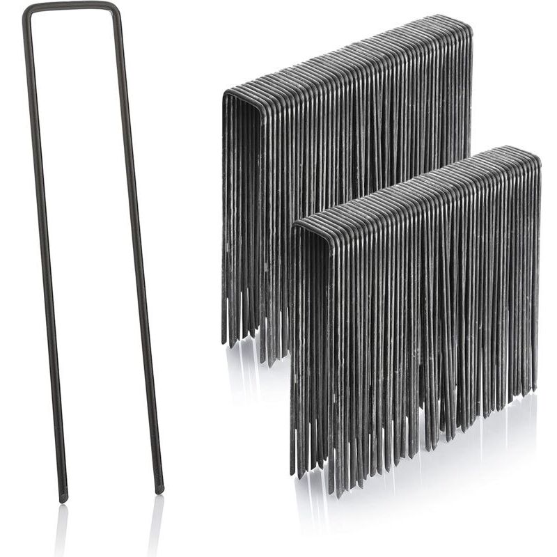 Packung Mit 100 Stahlbefestigungspfählen, 2,9 Mm, 150 Mm Lang, 25 Mm Breit, Stahlbefestigungspfähle, Verankerungspfähle, Bodenanker, Gartenpfähle