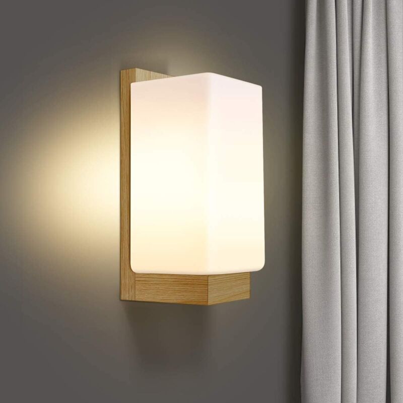 Schlichte Wandleuchte/wandlampe Aus Holz Im Nordischen Stil Für Nachttisch, Wohnzimmer, Treppenhaus, Flur