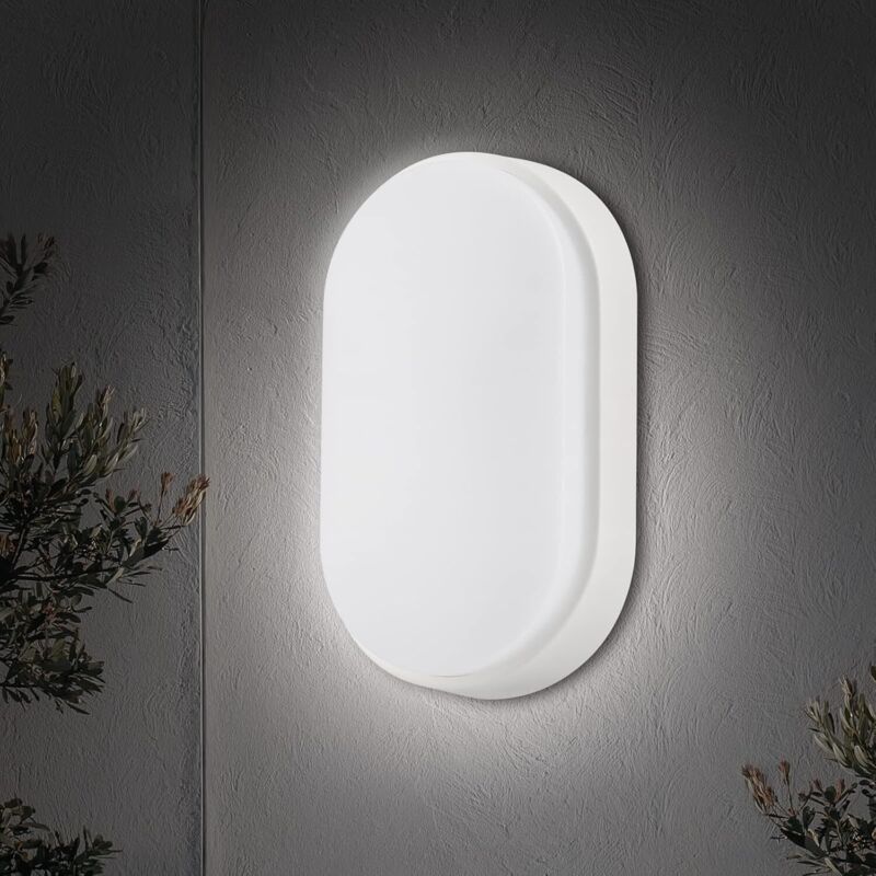 Elliptische Led-wandleuchte, 15 W, 4000 K, 700 Lm, Schutzart Ip54, Für Den Innen- Und Außenbereich – Weiß