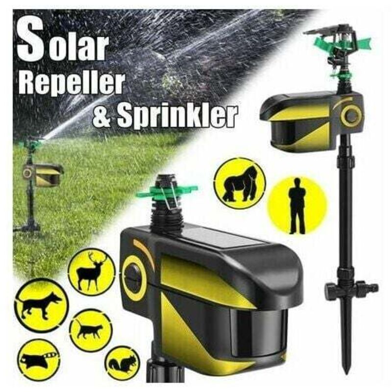 Solarbetriebenes Wasserabweisendes Gerät Für Tiere – Infrarot-bewegungsmelder – Automatischer Wasserstrahl – Abdeckung 90 M² – Gewicht 500 G