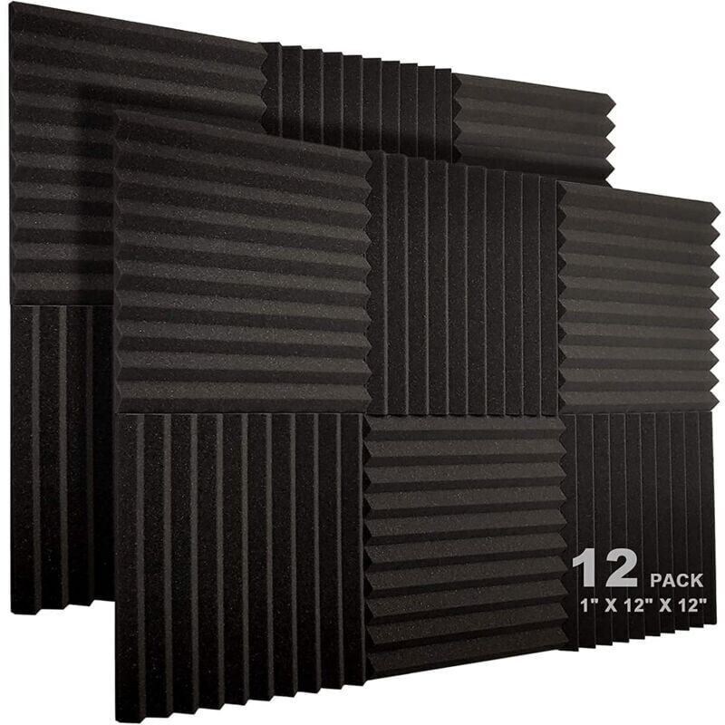 12 Akustikpaneele Im Set, 30,5 X 30,5 Cm – 2,5 Cm Dick – Hochdichter, Feuerfester Schaumstoff – Für Studios Und Büros