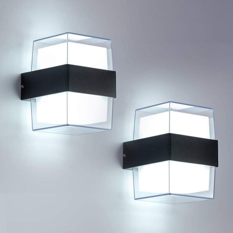 12-w-led-wandleuchte – 6000 K Kaltweißes Licht – Ip65 Wasserdicht – 960 Lm Für Außenwände – Abmessungen: 105 X 90 X 130 Mm