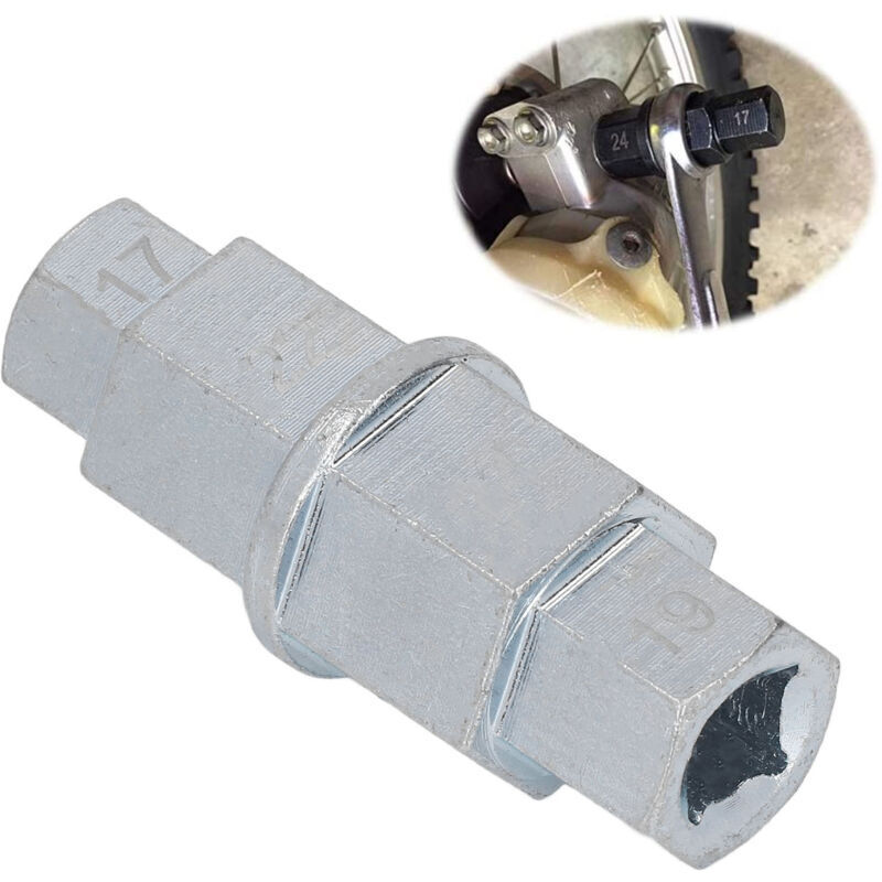 Sechskant-achsenwerkzeug Für Motorräder, Innensechskant-steckschlüssel, Vorderradnabe, 17 Mm, 19 Mm, 22 Mm, 24 Mm Sechskant-achsenadapter (silber)