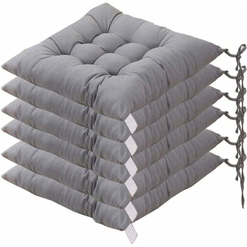 6er-set Quadratische Stuhlkissen (40 X 40 Cm) – 100 % Polyester – Gesteppter Komfort Für Stühle Und Hocker – Farbenfrohe Wohnaccessoires