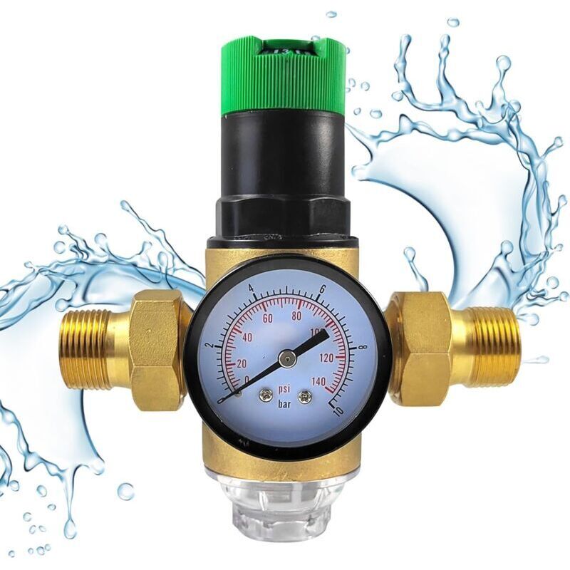 3/4 Zoll Dn 20 Wasserdruckminderungsventil – Verdicktes Messing Mit Manometer Und Filter – Geräteschutz – Einfache Installation