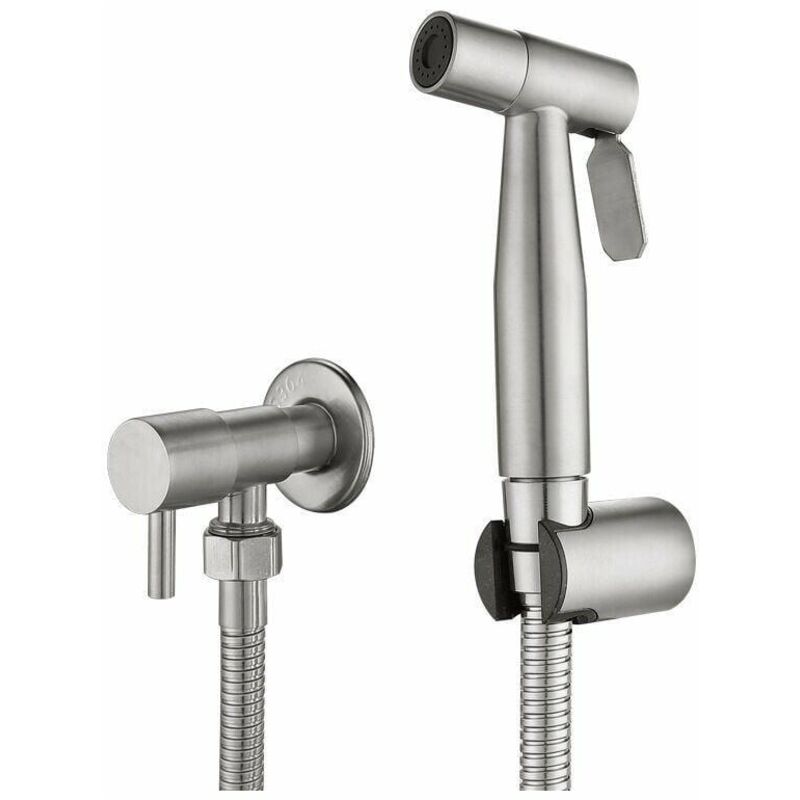 Komplettes Wc-bidet-set – Wc-bidet-set Mit 3-wege-ventil, Standardgröße (g1/2") Silber