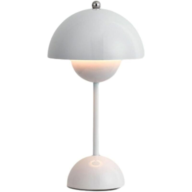 Nachttischlampe, Kabellose Deko-schlafzimmerlampe, Wiederaufladbare Retro-touch-schreibtischlampe, Modernes Nachtlicht, Deko-geschenk, Weiß