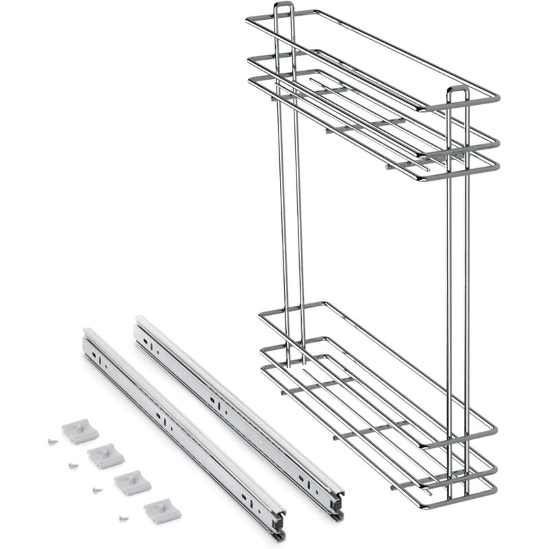 Ausziehbarer Flaschenwagen Für Küchenunterschränke, 150-mm-modul, Seitenmontage, Verchromt, Stahl