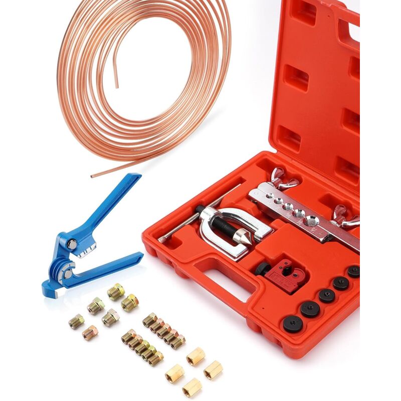 Bremsleitungsverlängerungs-werkzeugsatz, 7,62 M Stahlbremsseil Mit 4,75 Mm Durchmesser (16 Fittings + 4 Verbinder), Kupferrohrbieger, Bremsleitungssatz
