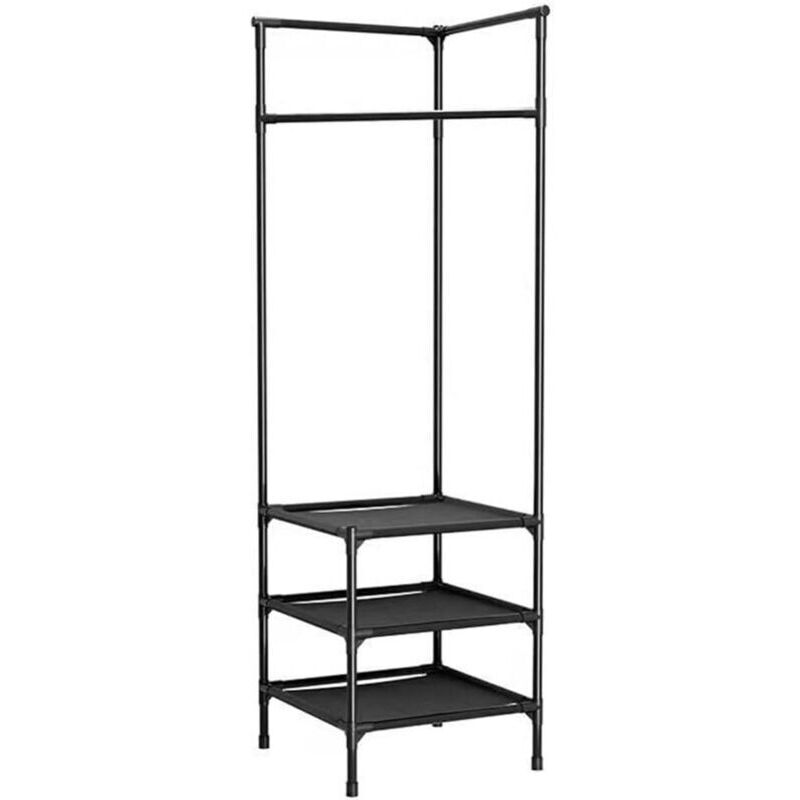 Eckgarderobe Aus Metall – 3 Ebenen – Freistehendes Schuhregal – Optimale Aufbewahrung Für Büro Und Schlafzimmer