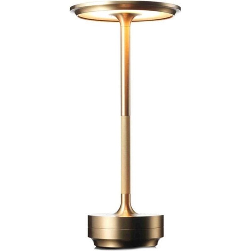 Berührungsempfindliche Nachttischlampe Mit Einstellbarer Helligkeit, Minimalistische Nachttischlampe Fürs Schlafzimmer, Kabellose Tischlampe Mit 2000 Mah Und Touch-steuerung, Gold