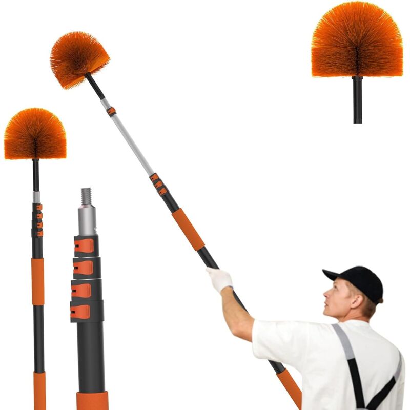 M Langer Staubwedel Mit Teleskopstange, Teleskop-staubwedel Zur Reinigung, Hantelkopf Für Decken Und Ecken – Für Den Innen- Und Außenbereich