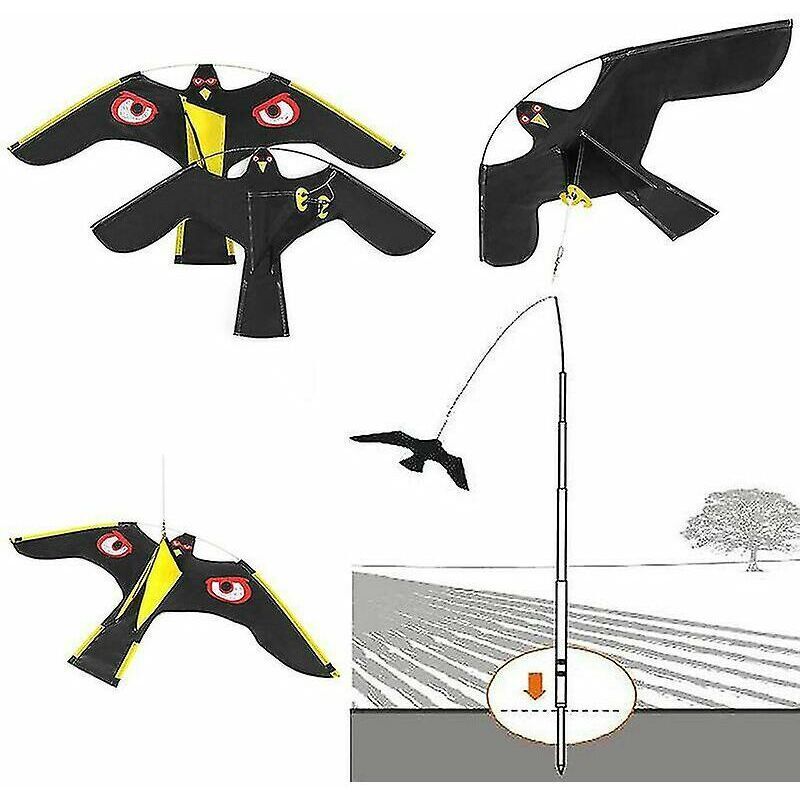 Vogelscheuche In Form Eines Drachenfalken, 140 Cm – Strapazierfähiges Nylonmaterial – Dekoration Für Garten Und Bauernhof – Effektive Vogelscheuche