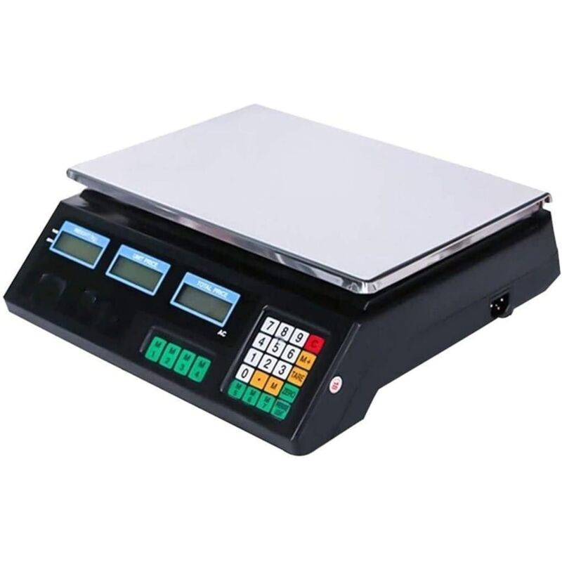 Digitale Elektronische Waage Aus Edelstahl Mit Doppelseitigem Lcd-display, Preisberechnungs- Und Wiegefunktion. Plattformwaage Für Den Gewerblichen Einsatz Im Einzelhandel Zum Wiegen Von Obst Und Gemü